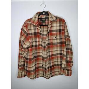Timberland Shirt Mens Large Multicolor Plaid Flannel Button Front Pockets